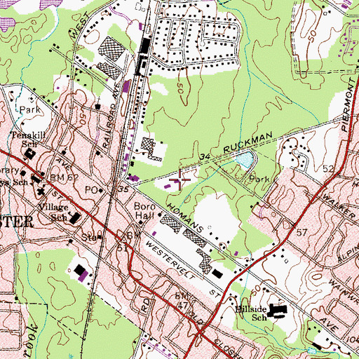 Topographic Map of Closter Borough Fire Department, NJ