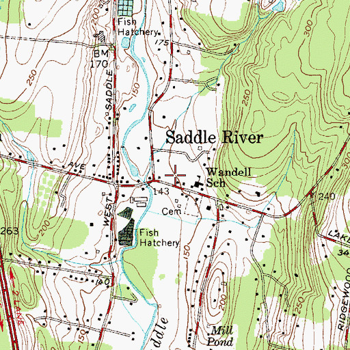 Topographic Map of Saddle River Fire Department, NJ