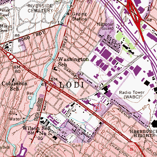 Topographic Map of Lodi Fire Department Hose Company 2, NJ