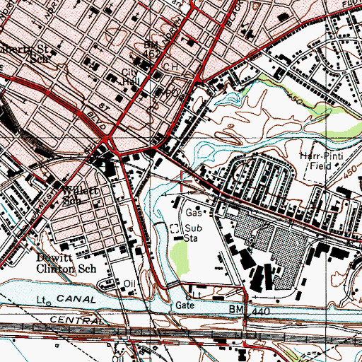 Topographic Map of Railroad Street Bridge, NY