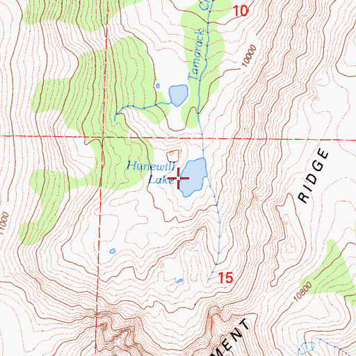 Topographic Map of Hunewill Lake, CA