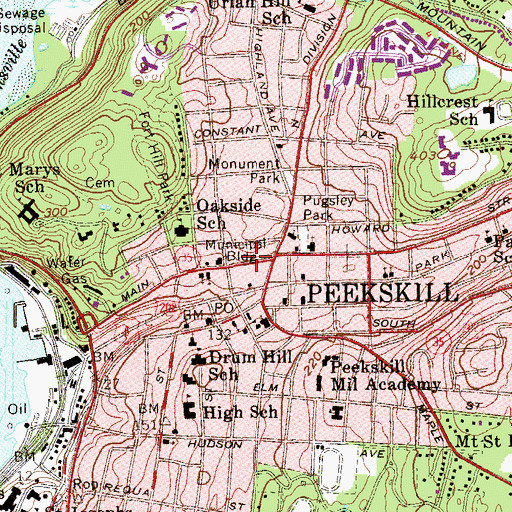 Topographic Map of Spanish Church Tabernacle, NY