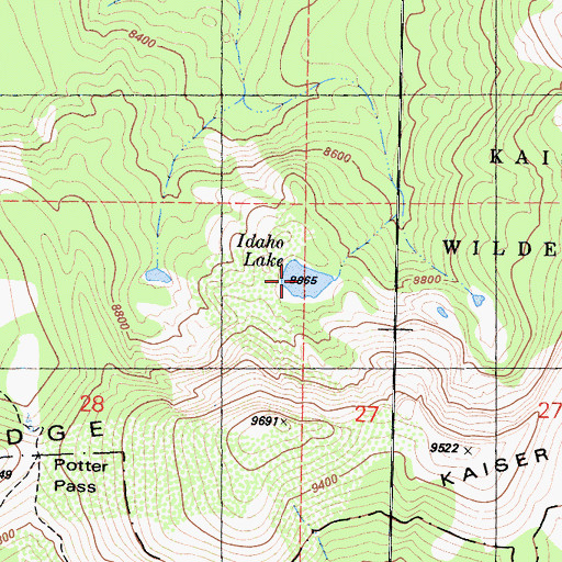 Topographic Map of Idaho Lake, CA