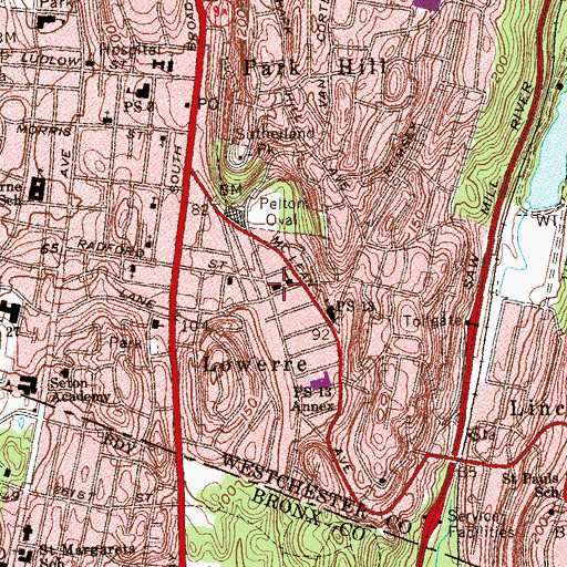 Topographic Map of Saint Denis Church, NY