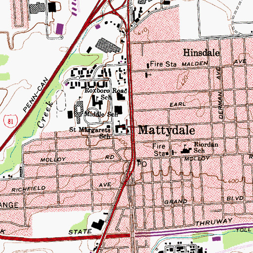 Topographic Map of Saint Margaret's Church, NY