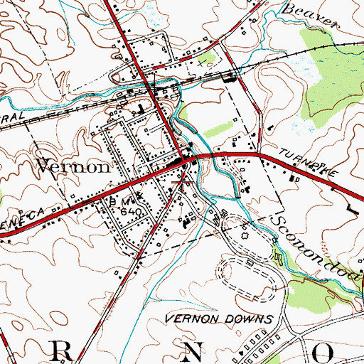 Topographic Map of Vernon Public Library, NY
