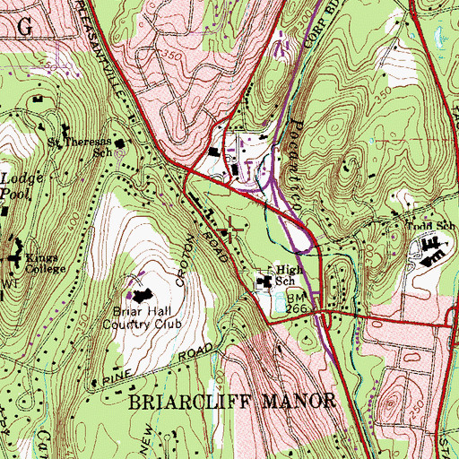Topographic Map of Briarcliff Manor Village Hall, NY