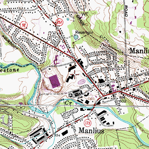 Topographic Map of Manlius Village Centre, NY