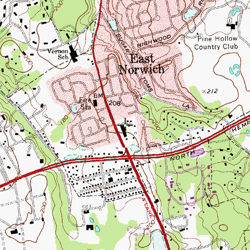 Topographic Map of East Norwich Post Office, NY