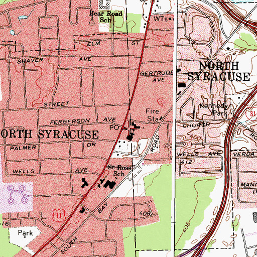 Topographic Map of North Syracuse Post Office, NY