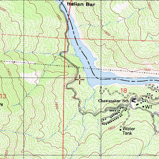 Topographic Map of Italian Creek, CA