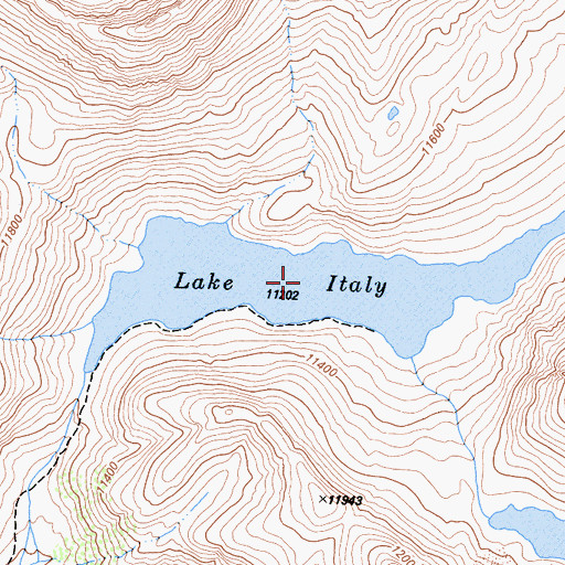 Topographic Map of Lake Italy, CA