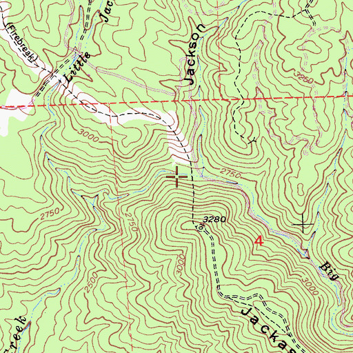 Topographic Map of Jackson Gulch, CA