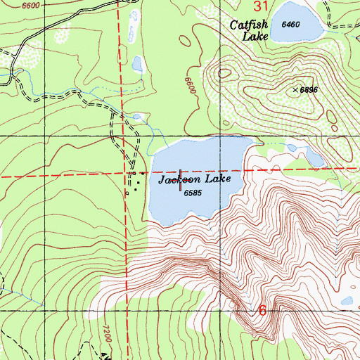 Topographic Map of Jackson Lake, CA