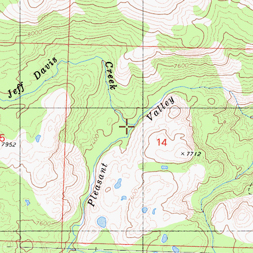 Topographic Map of Jeff Davis Creek, CA