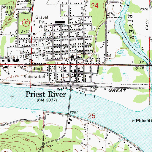 Topographic Map of West Pend Oreille Fire District - Station 2, ID