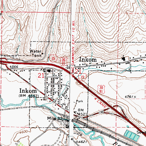 Topographic Map of Inkom Fire Department, ID