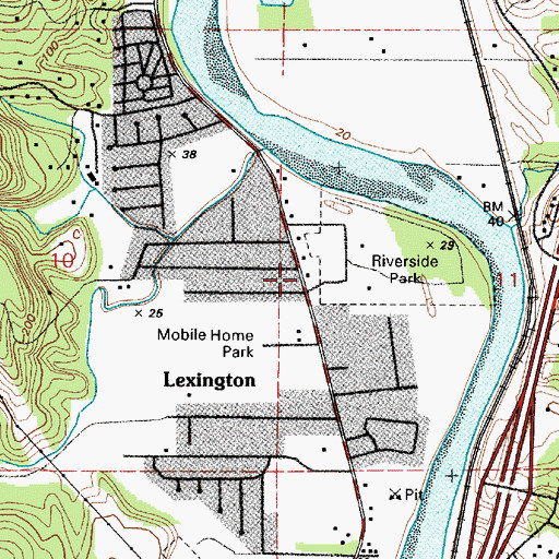 Topographic Map of Cowlitz 2 Fire and Rescue Station 25 Lexington, WA