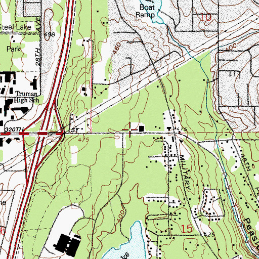 Topographic Map of King County Fire Protection District 39 South King Fire and Rescue Station 64, WA