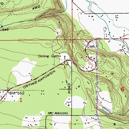 Topographic Map of Pierce County Fire District 18 / Orting Valley Fire and Rescue Station 3, WA
