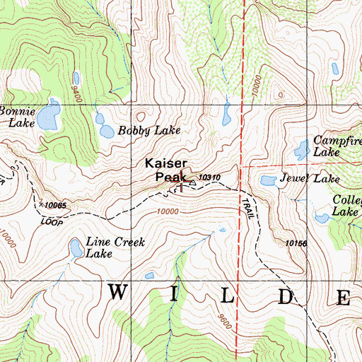 Topographic Map of Kaiser Park, CA