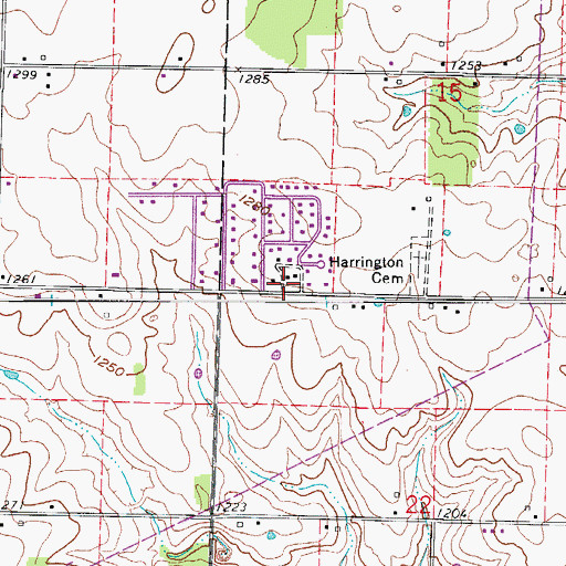 Topographic Map of Brookline Fire Protection District Station 2, MO