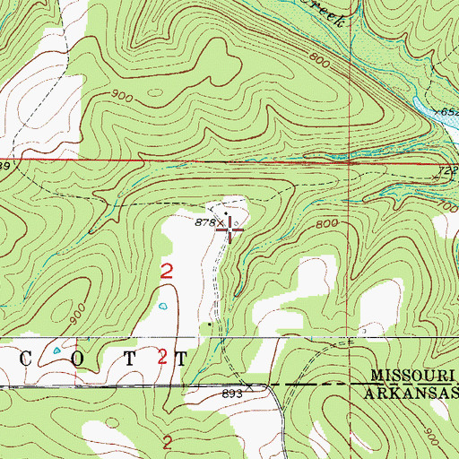 Topographic Map of Western Taney County Fire Protection District Station 11, MO