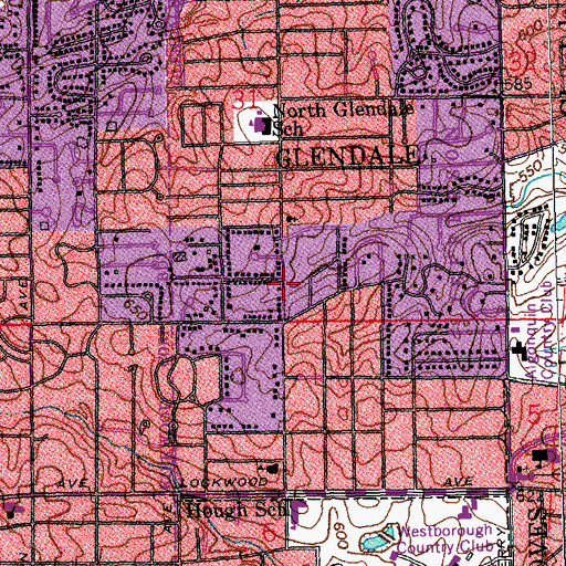 Topographic Map of Glendale Fire Department, MO