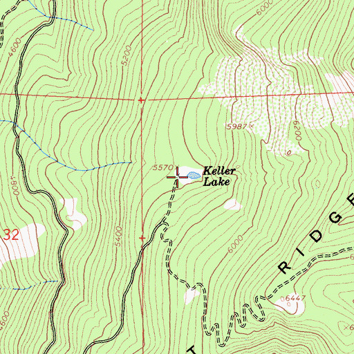 Topographic Map of Keller Lake, CA