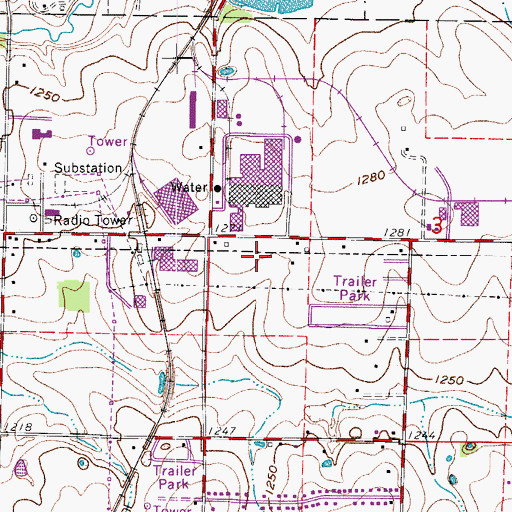 Topographic Map of Springfield Fire Department Station 6, MO