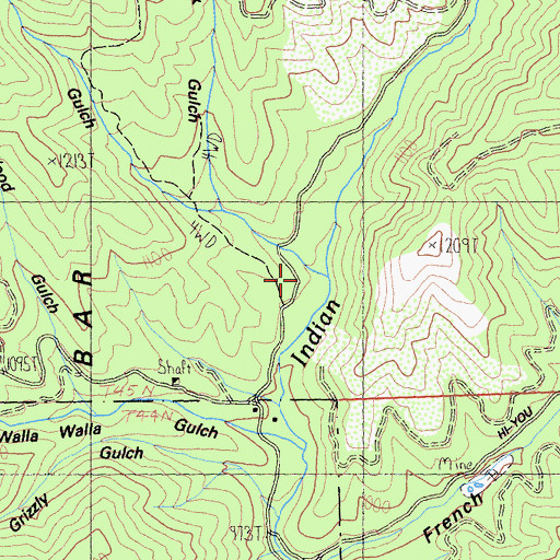 Topographic Map of Kentuck Gulch, CA