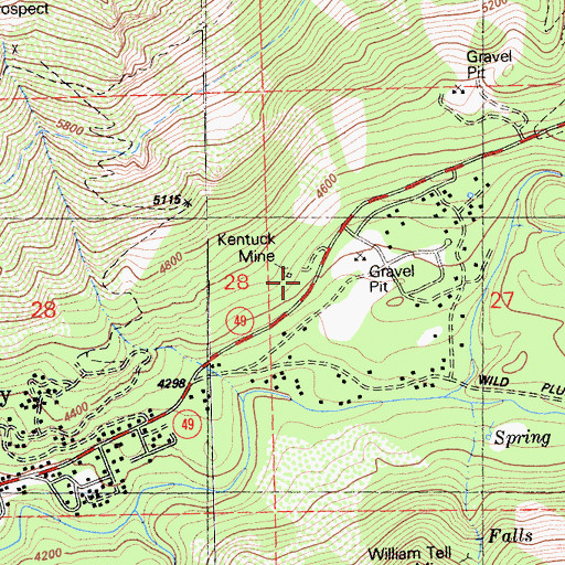 Topographic Map of Kentuck Mine, CA