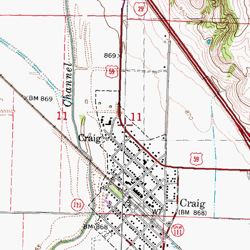Topographic Map of Craig Volunteer Fire Department Holt Station 1, MO