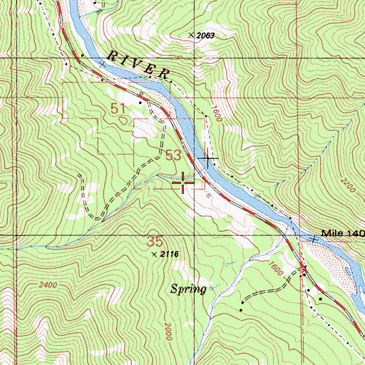 Topographic Map of Kuntz Creek, CA