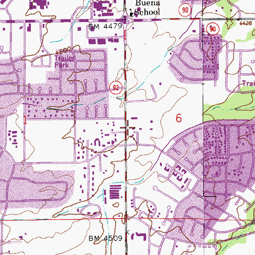 Topographic Map of Sierra Vista Seventh Day Adventist Church, AZ