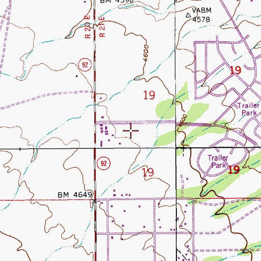 Topographic Map of Thunder Mountain Community Church, AZ