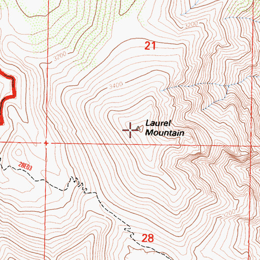 Topographic Map of Laurel Mountain, CA