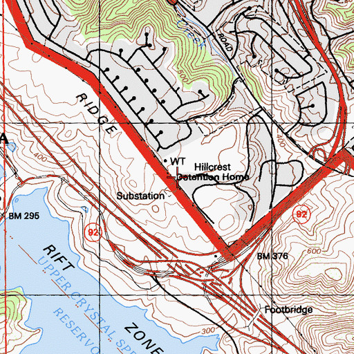 Topographic Map of California Department of Forestry and Fire Protection Belmont Fire Station 17, CA