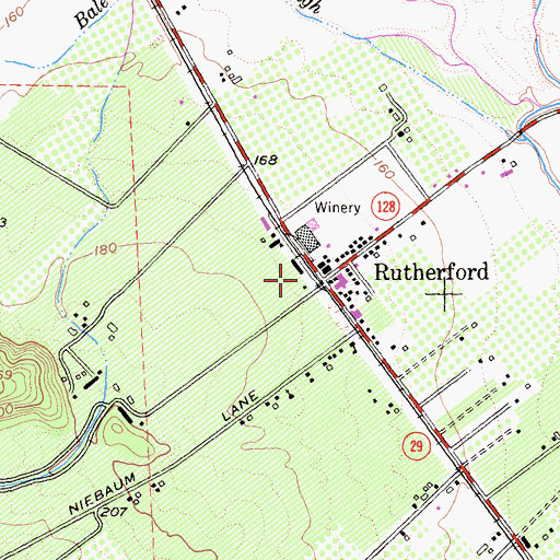Topographic Map of Napa County Fire Department Rutherford Station 1, CA