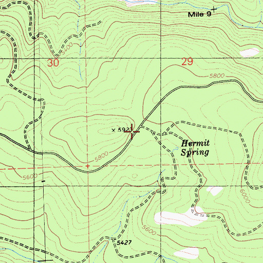 Topographic Map of Department of Forestry and Fire Protection Hermit Spring, CA