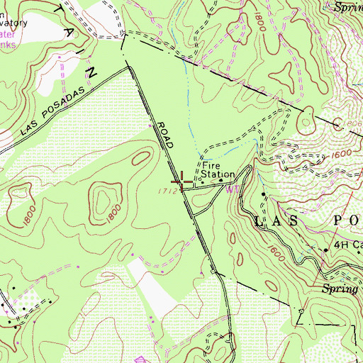 Topographic Map of Napa County Fire Department Station 30 Las Posadas, CA