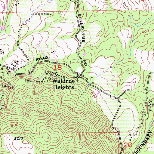 Topographic Map of Glen Ellen Fire Protection District Station 2, CA