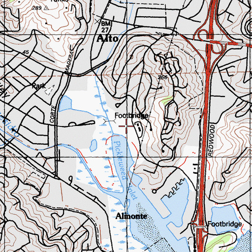 Topographic Map of Mill Valley Fire Department Station 7 Headquarters, CA