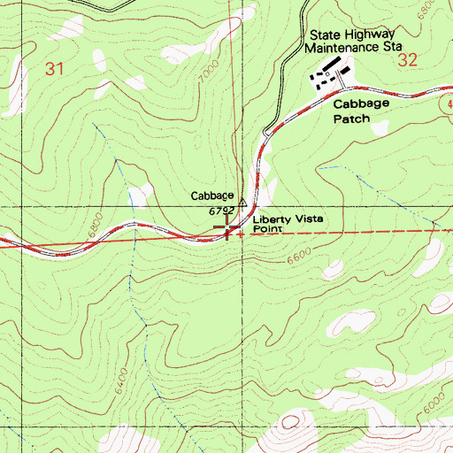 Topographic Map of Liberty Vista Point, CA