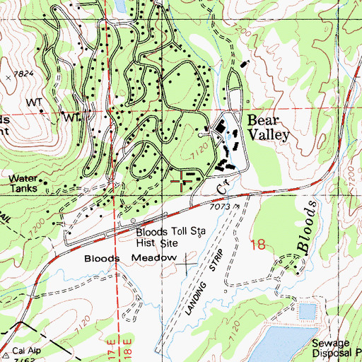 Topographic Map of Bear Valley Public Safety, CA
