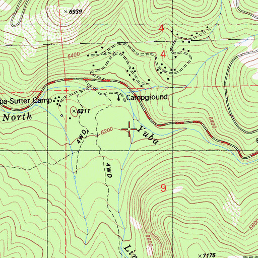 Topographic Map of Lincoln Valley, CA