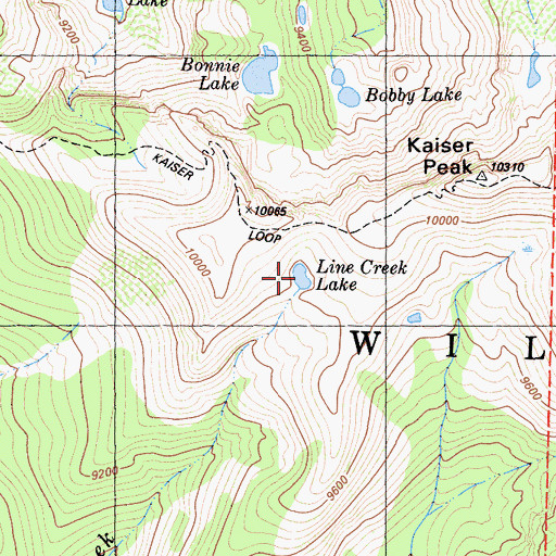 Topographic Map of Line Creek Lake, CA