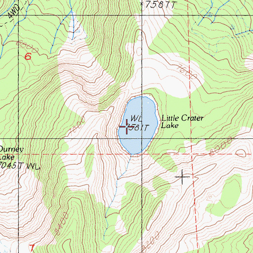 Topographic Map of Little Crater Lake, CA
