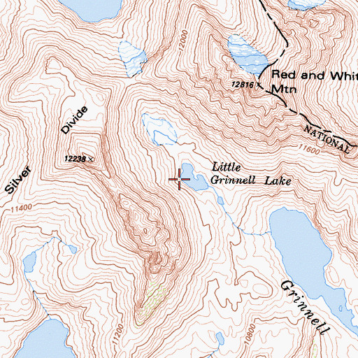 Topographic Map of Little Grinnell Lake, CA