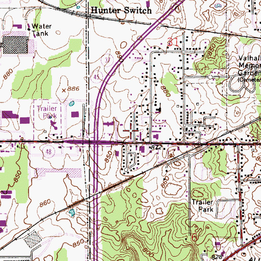 Topographic Map of Bloomington Fire Department Station 2, IN